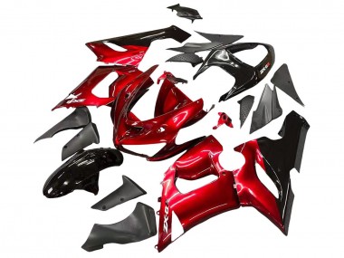 Purchase 2005-2006 Kawasaki ZX6R Motorcycle Fairings - Red Black Canada