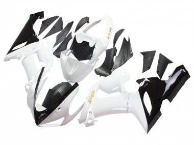 Purchase 2005-2006 Kawasaki ZX6R Motorcycle Fairings - White Black Gold Ninja Canada