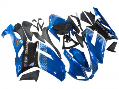 Purchase 2007-2008 Kawasaki ZX6R Motorcycle Fairings - Black Blue Elf Canada