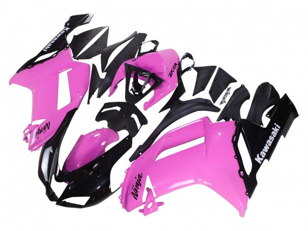 2007-2008 Kawasaki ZX6R Motorcycle Fairings - Black Pink Ninja Canada