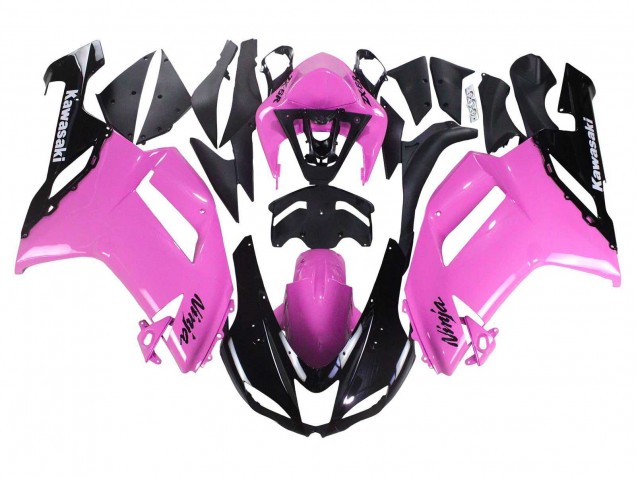 2007-2008 Kawasaki ZX6R Motorcycle Fairings - Black Pink Ninja Canada