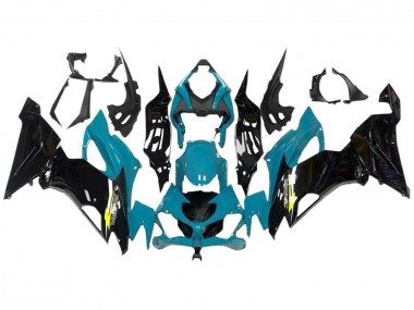 Purchase 2009-2012 Kawasaki ZX6R Motorcycle Fairings - Light Blue Glossy Black Yellow Canada