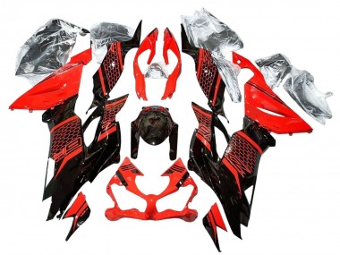 Purchase 2019-2022 Kawasaki ZX6R Motorcycle Fairings - Red Glossy Black Honeycomb Canada