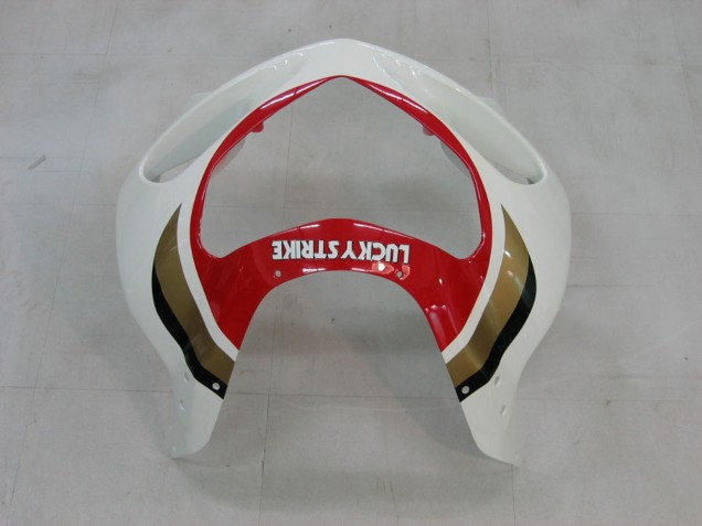 2000-2002 Suzuki GSXR1000 Motorcycle Fairings - White Red Lucky Strike Canada
