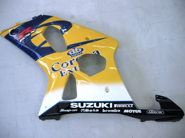 2000-2002 Suzuki GSXR1000 Motorcycle Fairings - Yellow Dark Blue White Motul Corona Canada