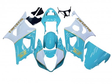 Purchase 2003-2004 Suzuki GSXR 1000 Motorcycle Fairings - White Light Blue Gold Canada