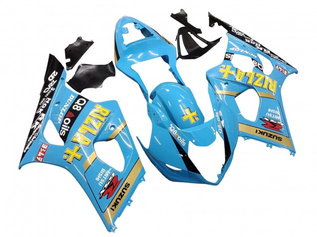 2003-2004 Suzuki GSXR 1000 Motorcycle Fairings - Light Blue Yellow Black Rizla Motul Canada