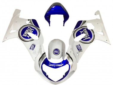 Purchase 2001-2003 Suzuki GSXR 600 / GSXR 750 Motorcycle Fairings - White Blue Lucky Strike Canada