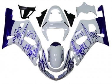 Purchase 2001-2003 Suzuki GSXR 600 / GSXR 750 Motorcycle Fairings - White Blue Corona Alstare Canada
