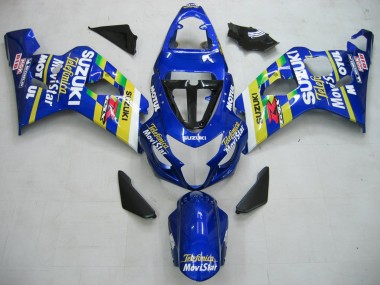 Purchase 2004-2005 Suzuki GSXR 600 / GSXR 750 Motorcycle Fairings - Blue White Yellow Green Telefonica Motul MoviStar Canada
