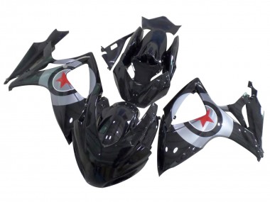 Purchase 2004-2005 Suzuki GSXR 600 / GSXR 750 Motorcycle Fairings - Glossy Black Silver Red Star Canada