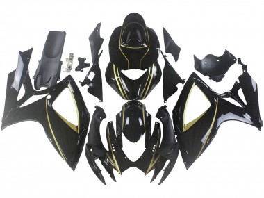 Purchase 2006-2007 Suzuki GSXR 600 / GSXR 750 Motorcycle Fairings - Glossy Black Gold Stripe Canada