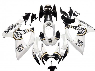 Purchase 2006-2007 Suzuki GSXR 600 / GSXR 750 Motorcycle Fairings - White Black Lucky Strike Motul Canada