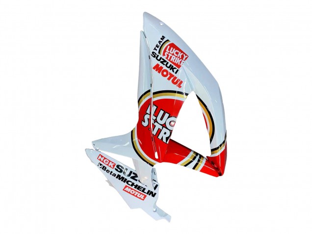2008-2010 Suzuki GSXR 600 / GSXR 750 Motorcycle Fairings - White Red Motul Lucky Strike Canada