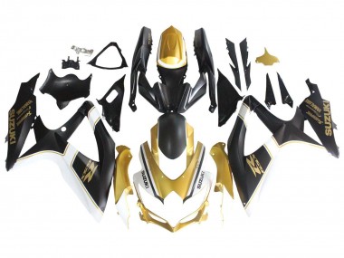 Purchase 2008-2010 Suzuki GSXR 600 / GSXR 750 Motorcycle Fairings - Matte Black White Gold Canada
