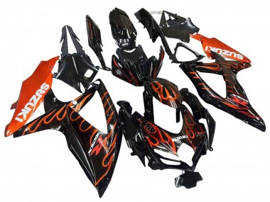 Purchase 2008-2010 Suzuki GSXR 600 / GSXR 750 Motorcycle Fairings - Glossy Black Orange Flame Canada