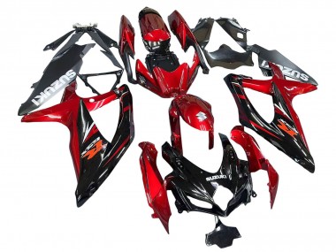 Purchase 2008-2010 Suzuki GSXR 600 / GSXR 750 Motorcycle Fairings - Red Glossy Black Canada