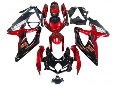 Purchase 2008-2010 Suzuki GSXR 600 / GSXR 750 Motorcycle Fairings - Red Glossy Black Canada