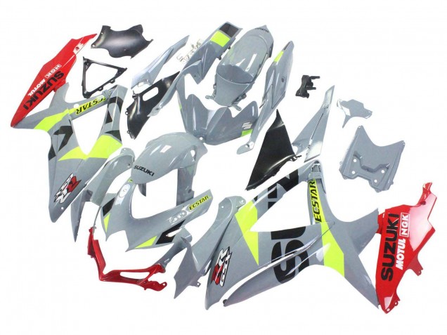2008-2010 Suzuki GSXR 600 / GSXR 750 Motorcycle Fairings - Grey Yellow Red Canada