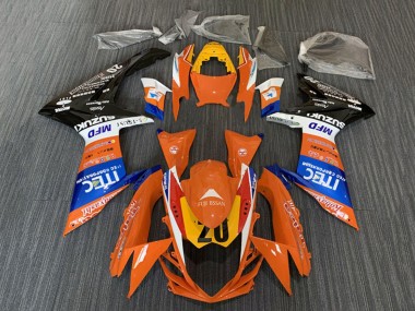 Purchase 2008-2010 Suzuki GSXR 600 / GSXR 750 Motorcycle Fairings - Orange Blue White Black ITEC Canada