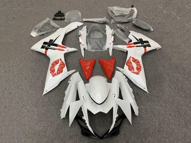 Purchase 2008-2010 Suzuki GSXR 600 / GSXR 750 Motorcycle Fairings - White Red Lipstick Canada