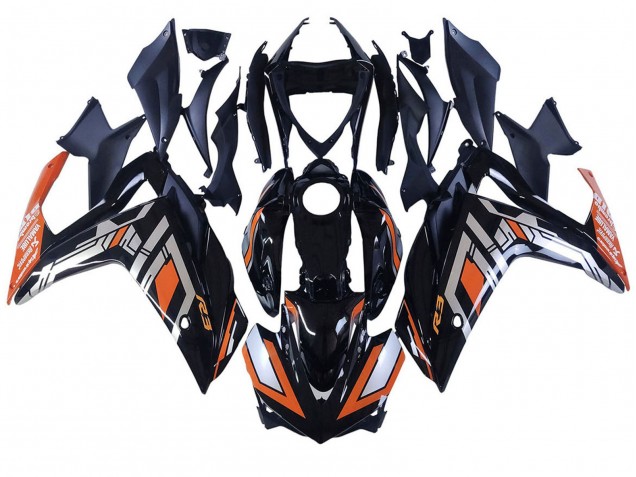 2015-2018 Yamaha YZF R3/R25 Motorcycle Fairings - Blue Orange Silver Yamalube Canada