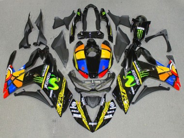 Purchase 2015-2018 Yamaha YZF R3/R25 Motorcycle Fairings - Glossy Black Yellow White Blue ENEOS Monster MoviStar Color Wheel Canada
