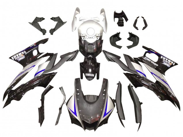 2019-2021 Yamaha YZF R3/R25 Motorcycle Fairings - Silver Glossy Black Carbon Fiber Style Canada