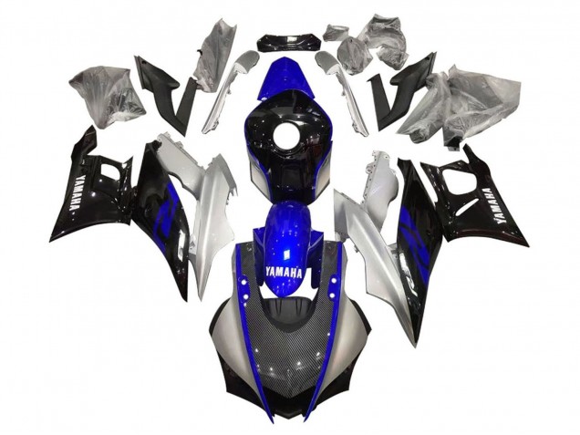 2019-2021 Yamaha YZF R3/R25 Motorcycle Fairings - Silver Blue Black Carbon Fiber Style Canada