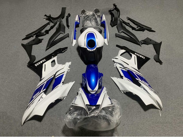 2019-2021 Yamaha YZF R3/R25 Motorcycle Fairings - White Blue Black Yamalube Canada