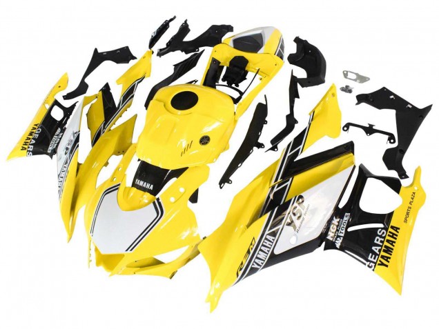 2019-2021 Yamaha YZF R3/R25 Motorcycle Fairings - Yellow White Black Stripe Canada