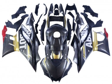 Purchase 2022-2024 Yamaha YZF R3/R25 Motorcycle Fairings - Black Carbon Fiber Style Gold Red ABBOT Canada