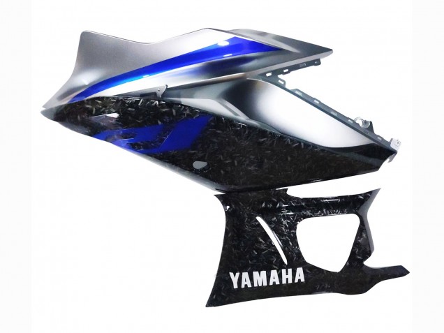 2022-2024 Yamaha YZF R3/R25 Motorcycle Fairings - Marble Black Silver Blue Forged Carbon Fiber Style Canada