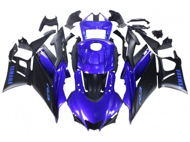 2022-2024 Yamaha YZF R3/R25 Motorcycle Fairing - Blue Matte Black Canada