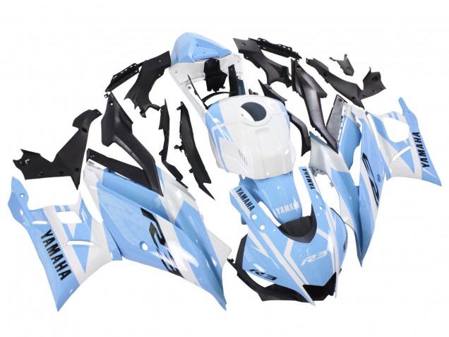 2022-2024 Yamaha YZF R3/R25 Motorcycle Fairings - White Light Blue Canada