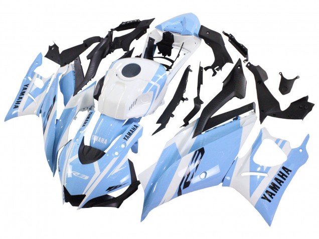 2022-2024 Yamaha YZF R3/R25 Motorcycle Fairings - White Light Blue Canada