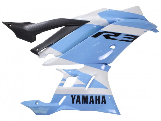 2022-2024 Yamaha YZF R3/R25 Motorcycle Fairings - White Light Blue Canada