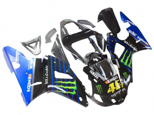 2000-2001 Yamaha YZF 1000 R1 Motorcycle Fairings - Blue Black Green Monster Yamalube ENEOS 46 Canada