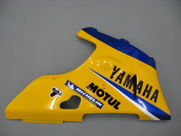 2000-2001 Yamaha YZF 1000 R1 Motorcycle Fairings - White Yellow Blue Motul Camel Canada