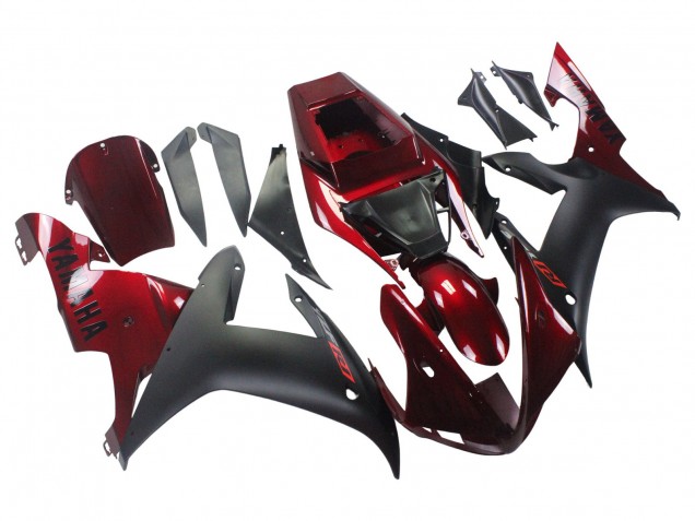 2002-2003 Yamaha YZF 1000 R1 Motorcycle Fairing Kits - Red Matte Black Canada