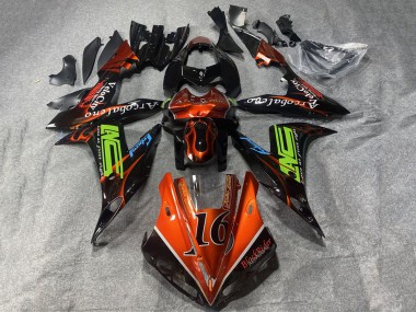 Purchase 2002-2003 Yamaha YZF 1000 R1 Motorcycle Fairings - Orange Black Neon Green with Flame 16 Canada