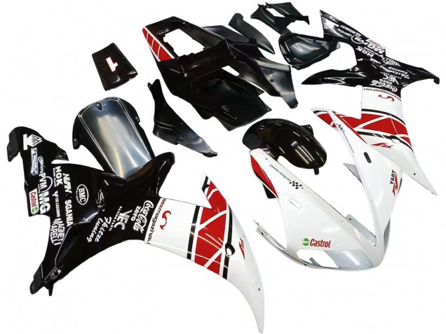 2002-2003 Yamaha YZF 1000 R1 Motorcycle Fairings - White Red Black Castrol Canada