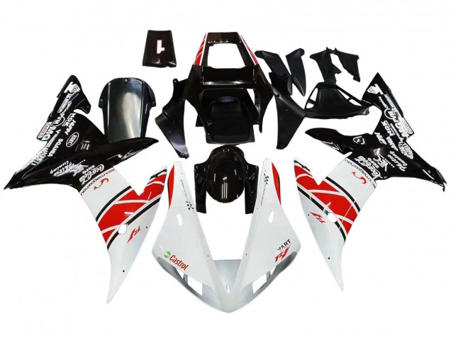 2002-2003 Yamaha YZF 1000 R1 Motorcycle Fairings - White Red Black Castrol Canada