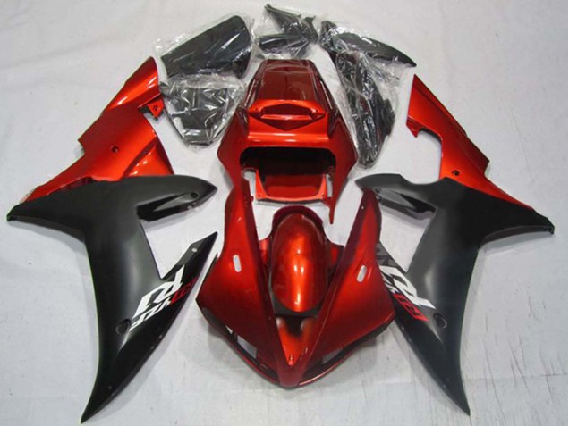 2002-2003 Yamaha YZF 1000 R1 Motorcycle Fairings - Red Matte Black Canada