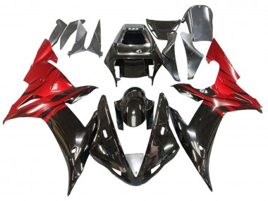 Purchase 2002-2003 Yamaha YZF 1000 R1 Motorcycle Fairings - Glossy Black Red Flame Canada