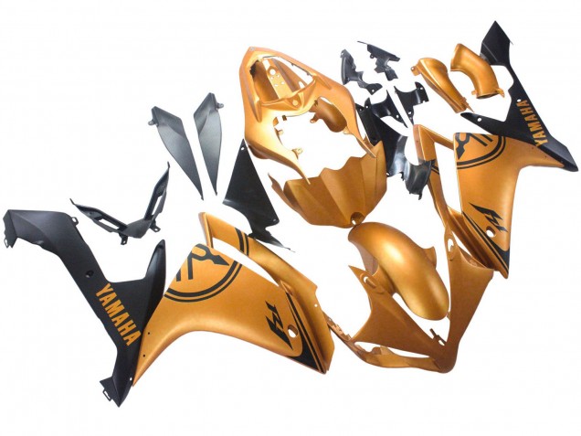 2007-2008 Yamaha YZF 1000 R1 Motorcycle Fairings - Gold Black Canada