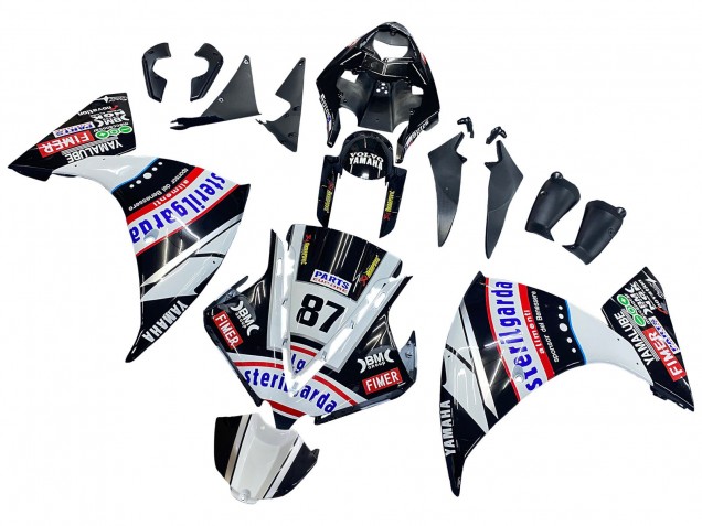 2012-2014 Yamaha YZF 1000 R1 Motorcycle Fairings - Glossy Black White Red Fimer Yamalube Sterilgarda 87 Canada