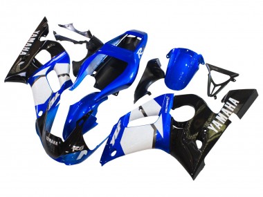 Purchase 1998-2002 Yamaha YZF 600 R6 Motorcycle Fairings - White Blue Glossy Black Canada