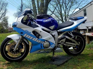 Purchase 1998-2002 Yamaha YZF 600 R6 Motorcycle Fairings - White Blue Jordan Canada