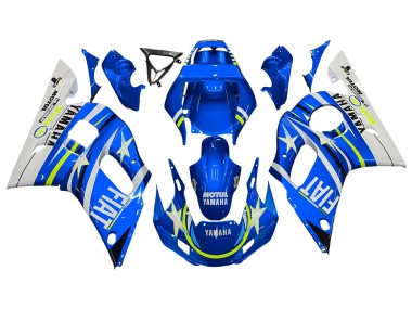 Purchase 1998-2002 Yamaha YZF 600 R6 Motorcycle Fairings - White Blue Neon Yellow Fiat Motul Michelin Canada
